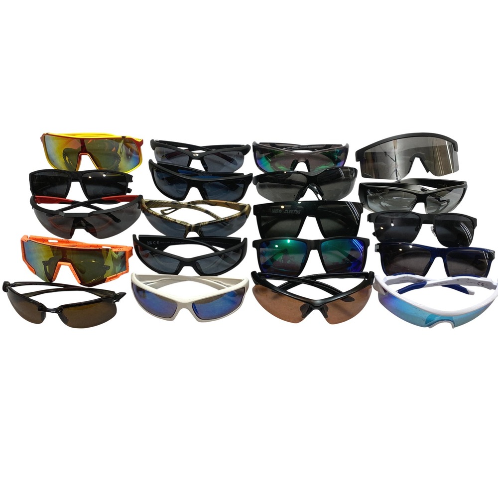 Lot Of 20 Unbranded Sunglasses Wholesale Unisex OS Mixed Colors Sport Shield